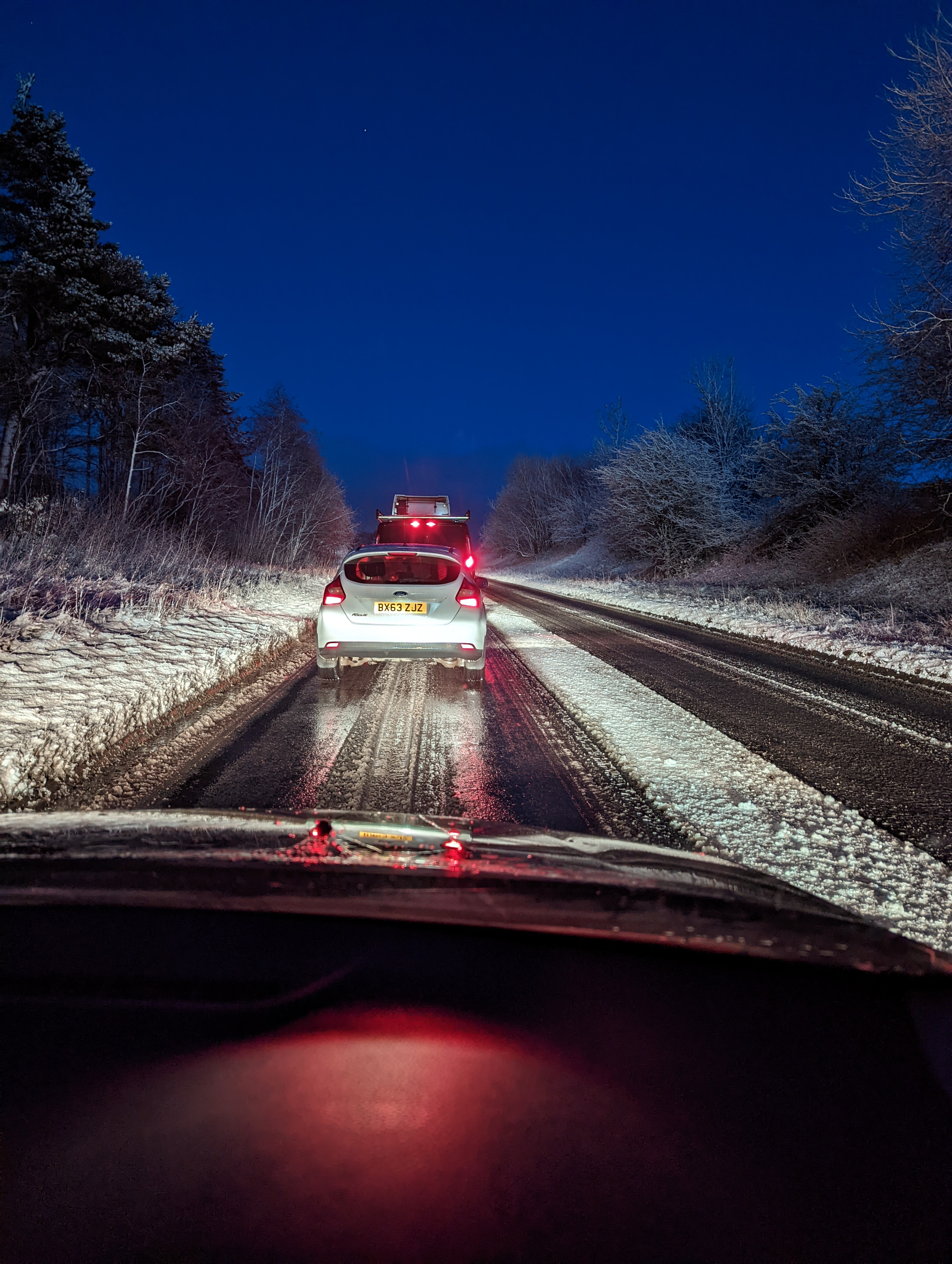 traffic jam Peak District snow