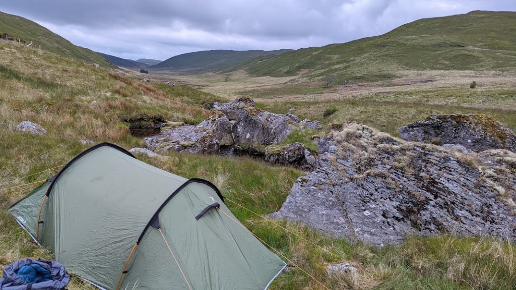 Wild camp pitch Cambrian Mountains