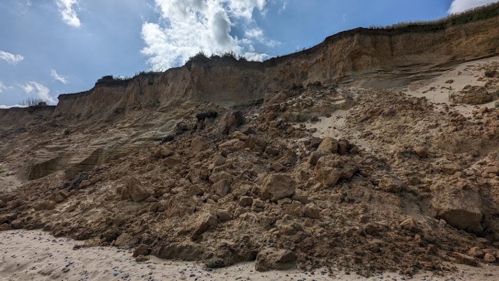 eroding cliffs at Covehithe