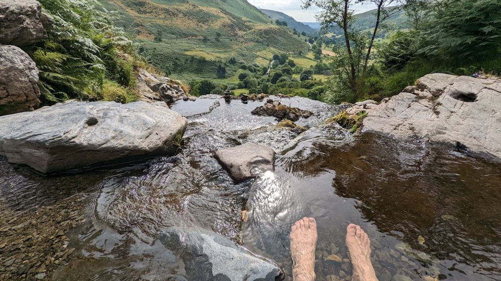 Top of Pistyll Rhaeadr waterfall