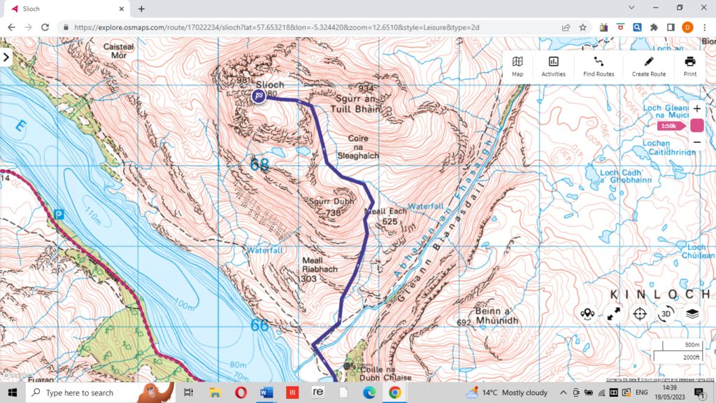 Climbing Slioch Mountain