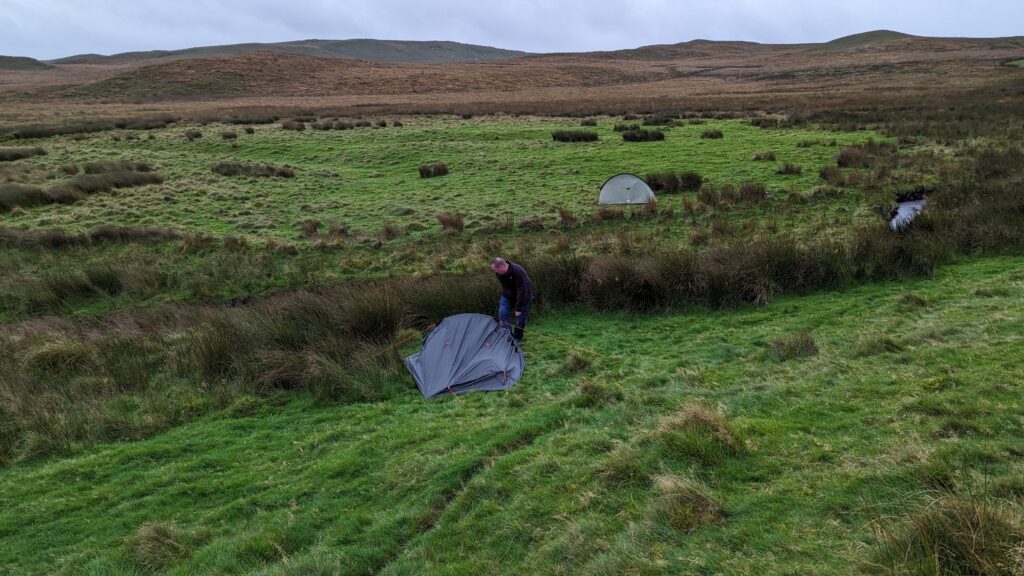 wild camping by Claerddu Bothy