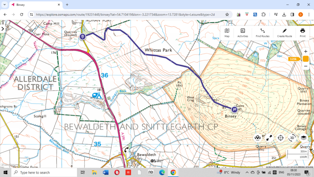 walking Binsey Fell