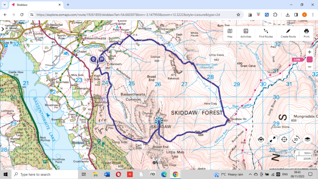 Skiddaw circular walk