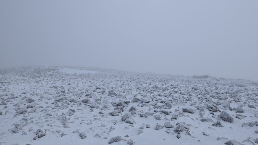 walking up Ben Nevis in winter